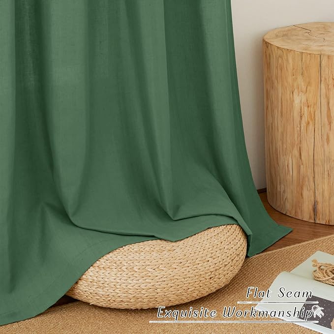 NICETOWN Rustic Linen 132 inch Long Curtains - Image 4
