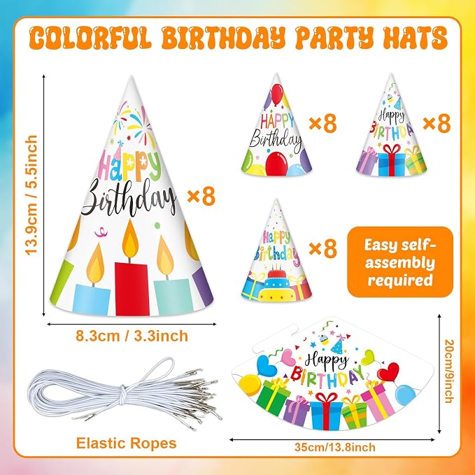 Lonfliness 32Pcs Colorful Party Hats - Image 2