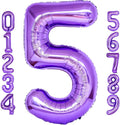 Purple Number 5 Balloons, 40 Inch Giant Number Balloons Foil Mylar Helium by Lovoir