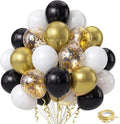 White Black Gold Balloons, Graduation, Anniversary, Baby Shower, Wedding Party by GoldenParty