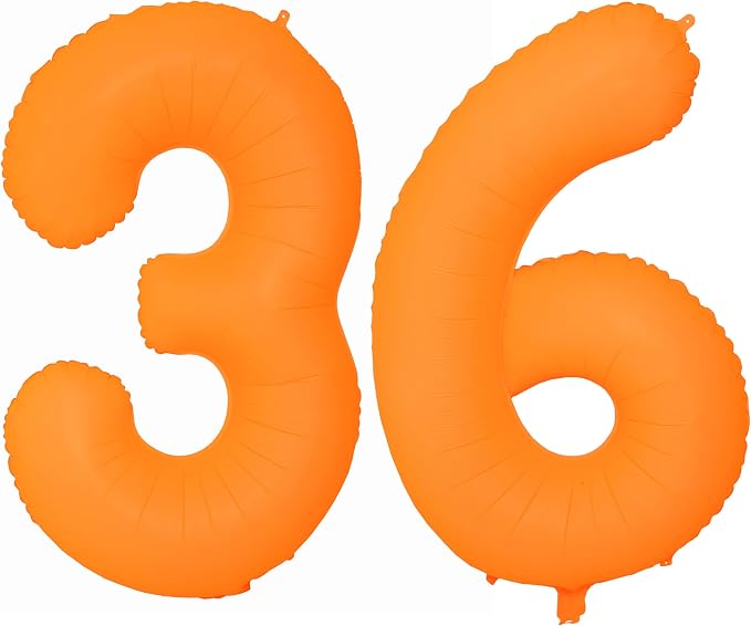 Orange Birthday Number 36 Balloon 40IN Fluorescent Orange 63 Balloon | by YOIOZAIZAI
