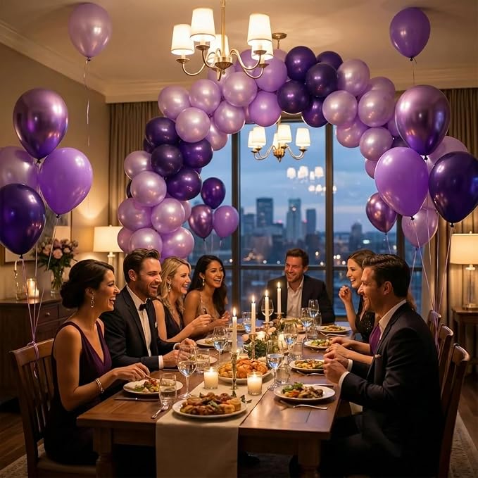 Purple Balloons Arch Kit, Dark Purple Latex Balloons - Image 8