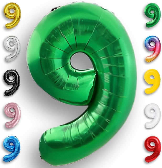 Green Number Balloon 9 Mylar Foil Balloons 16 inch by Unknown