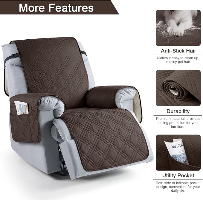 TAOCOCO 100% Waterproof Recliner Chair Cover, Non Slip Covers - Image 6