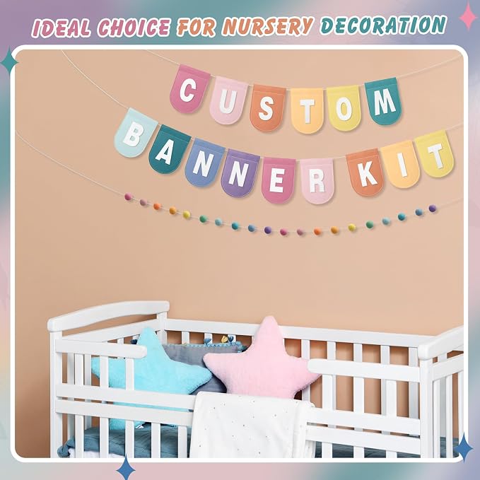 Hahafelt 125 Pcs Make Your Own Banner Kit Personalized Handmade Name Scallop - Image 5