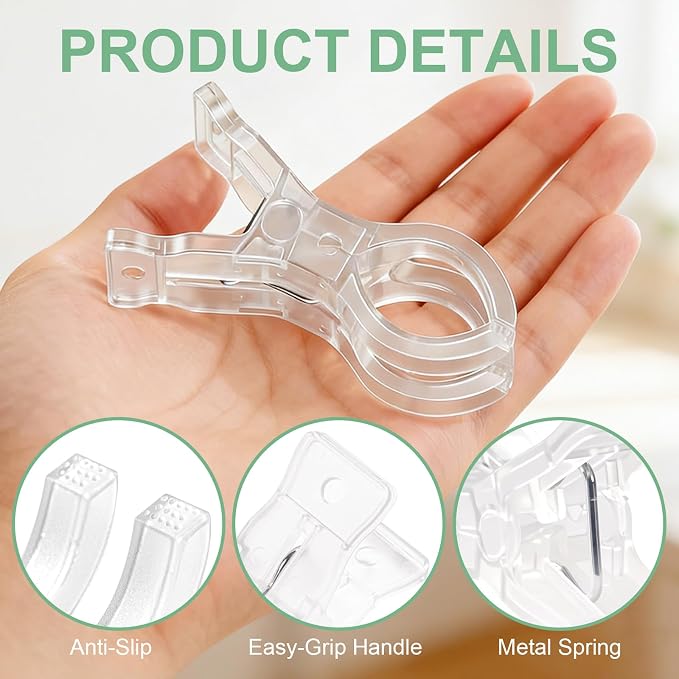 10 PCS Balloon Arch Clips, Plastic Transparent Backdrop Spring Clamps 3.5 Inch - Image 7