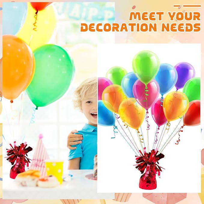 16 Pack Red Balloon Weights Metallic Holder Anchors Balloon Holder Weights - Image 4