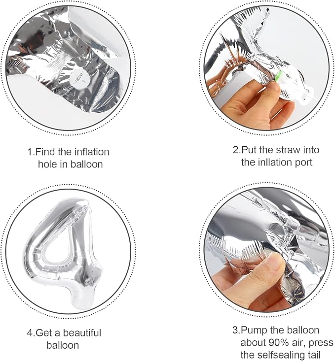 Number Balloons 40 Inch Silver 6 Balloon - Image 6