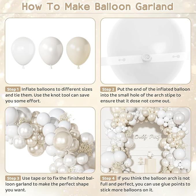 Ouddy Party Pearl White Balloon Garland Arch Kit 18 12 10 5 Inch | Different - Image 4