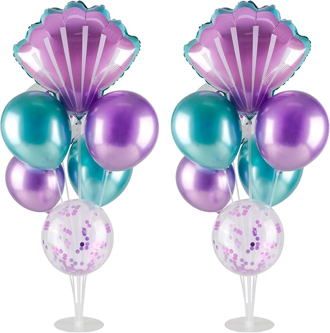 Mermaid Table Centerpiece Balloons Stand Kit, Beach Mermaid Theme Sea Theme by FellibayDirect