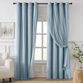 100% Blackout Curtains for Bedroom, Double Layer Blue Curtains, Room Darkening by Swandream