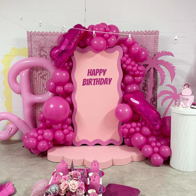 Awenztech 122pcs Hot Pink Balloon Arch Kit, 18 12 10 5 inch Hot Pink Latex - Image 6