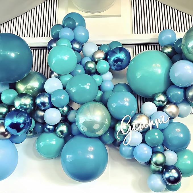 Teal Blue Balloons, Turquoise Balloons Macaron Teal Blue Balloon, Peacock Blue - Image 6