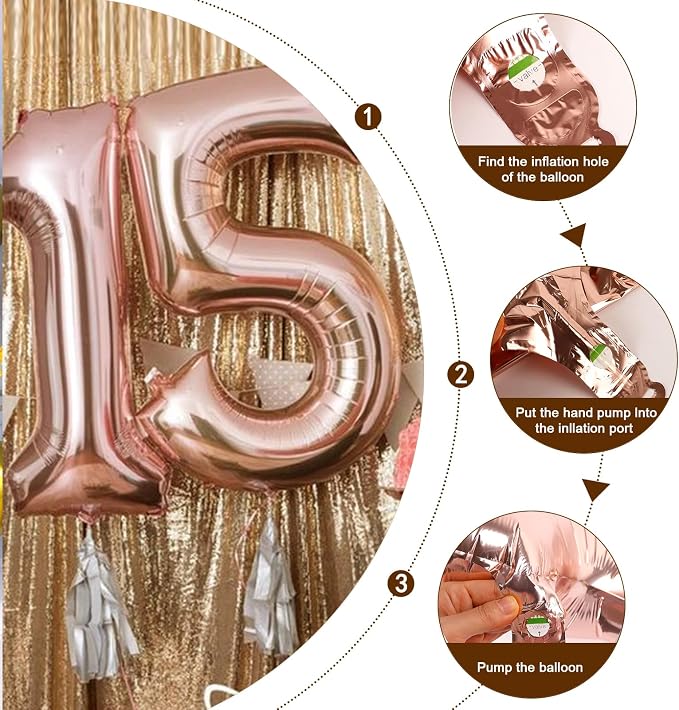 Number Balloons 19 Balloon Rose Gold - Image 7