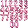 20 Pcs Pink 16" Number Balloons 2 Sets 0-9 Foil Balloon Numbers Décor | Glossy by Makeyourpartypop