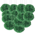 Qimoo 20pcs Dark Green Paper Pom Poms Decorations, DIY Decorative Tissue Paper by QIMOO