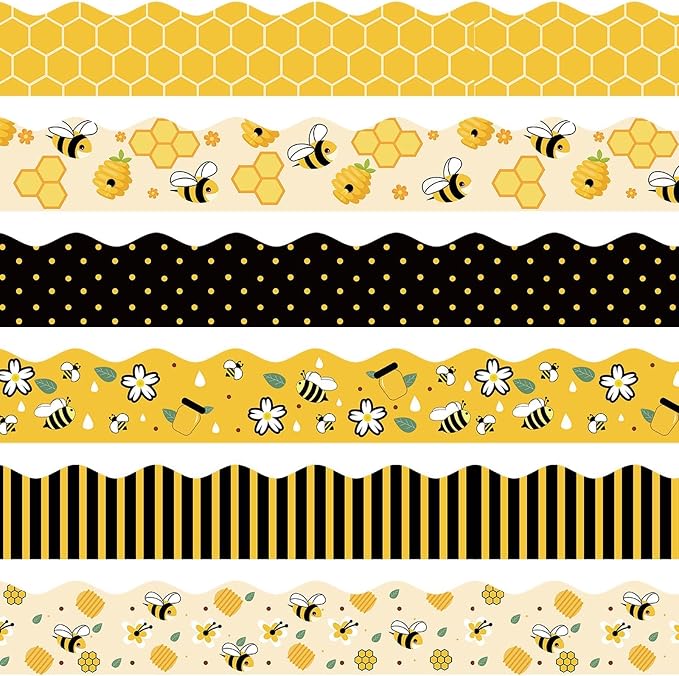 VABAMNA 84ft Bee Bulletin Board Borders Bee Classroom Decorations, Cartoon Bee by VABAMNA