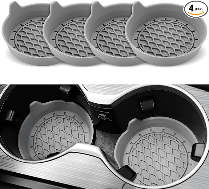 Car Cup Holder Coaster, Silicone Cup Holder Insert, Universal Non-Slip Cup by SINGARO