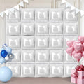 White Square Foil Balloons 25 Pcs Metallic White Balloons Wall Backdrop by Unknown