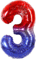40 Inch Red Blue Number 3 Balloon by Vuzvuv