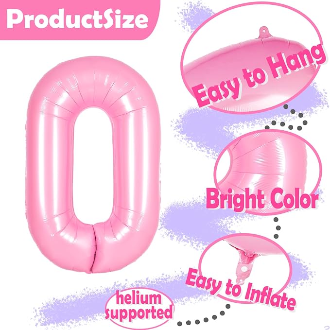 Pink Bow Birthday Decorations 26 62 Balloon Numbers - Image 3