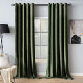 MIULEE Velvet Curtains Olive Green 72 x 84 Inch Length Set of 2 | Grommet Drapes by MIULEE