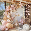 Dusty Pink Gold White Nude Balloons Arch Kit, Party Decor. | Light by Bloces