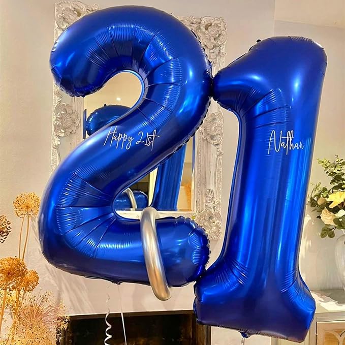 Navy Blue 20 Balloon Numbers, 40 Inch Dark Blue 20 Birthday Balloons Large Foil - Image 3