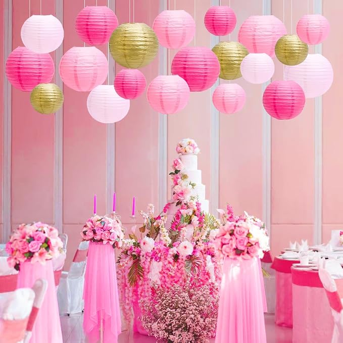 Paper Lanterns Party Decorations, Hanging Round Chinese Lanterns - Image 5