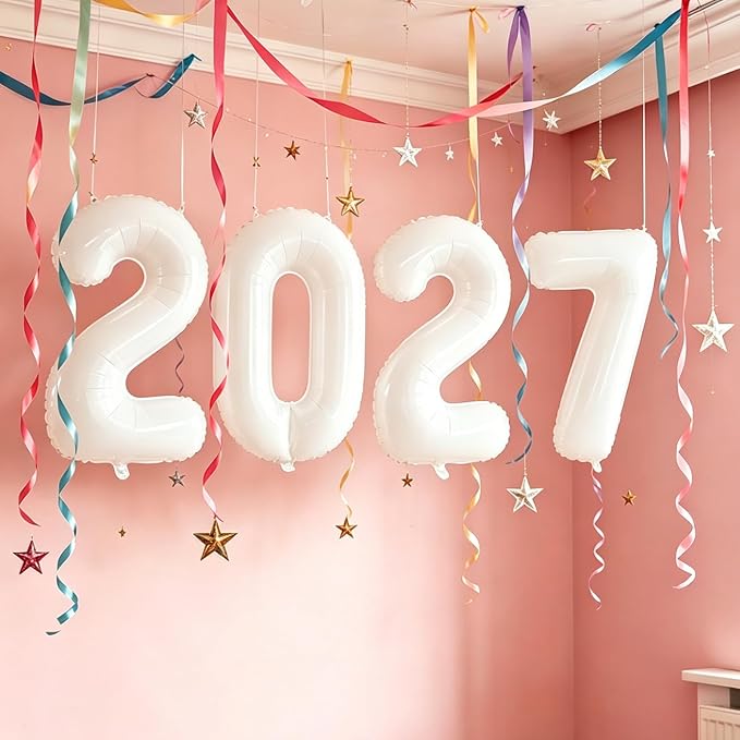 10 Pcs Number Balloons 32 Inch White 0-9 Number Mylar Foil Balloons White - Image 6
