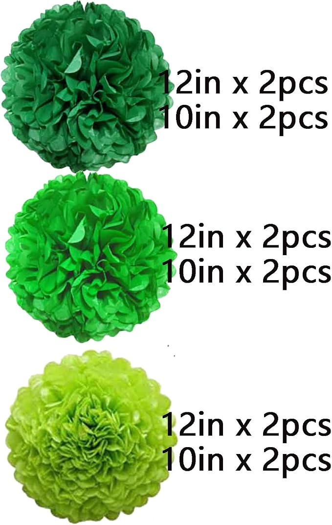 We Moment Green Paper Pom Poms Decorations - Image 2