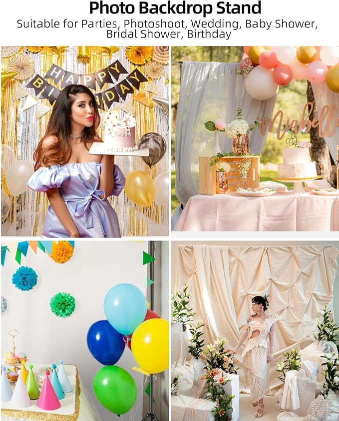 Hemmotop Photo Backdrop Stand, Secure Straight Thread Connection | Stable Metal - Image 3