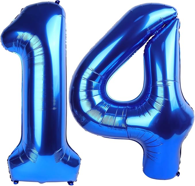 Number Balloons 40 Inch Dark Blue Number 14 by Mluchee