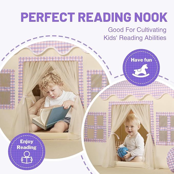 Kids Play Tent Indoor: Mat, Tassel Garland - Image 5