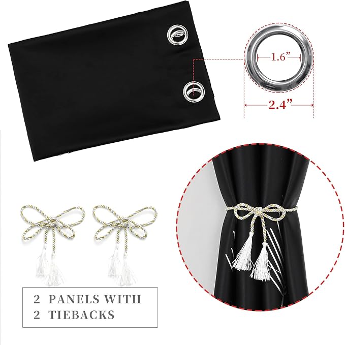 Blackout Curtains 72 Inch Long 2 Panels Set - Image 5