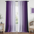 Purple Curtains 96 Inch Length for Living Room 2 Panel Set Purple and Grey by XFLINGBAO