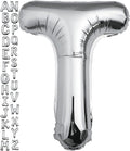 40 inch Silver Letter T Balloon, Big Size Alphabet Foil Mylar Helium Balloons by VHUWE