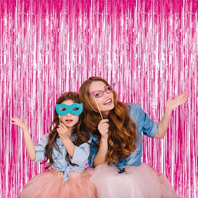 GOER 6.4 ft x 9.85 ft Metallic Tinsel Foil Fringe Curtains, Graduation - Image 6