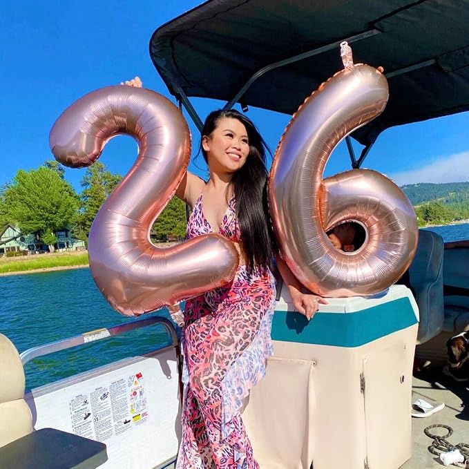 60th Birthday Balloons Rose Gold - Image 3