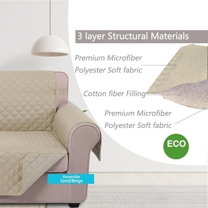 U-NICE HOME Large Sofa Cover Reversible Couch Cover - Image 4