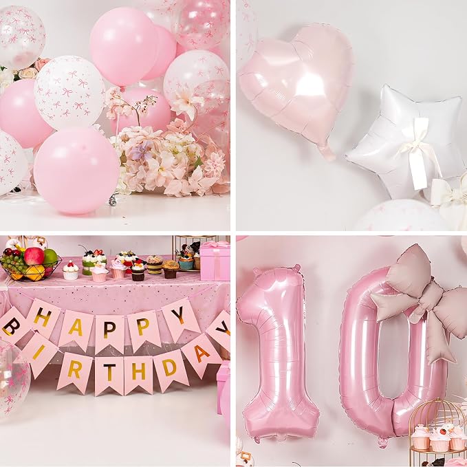 10th Pink Bow Party Decorations - Image 8