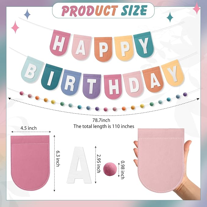 Hahafelt 125 Pcs Make Your Own Banner Kit Personalized Handmade Name Scallop - Image 2