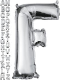 40 inch Silver Letter F Balloon, Big Size Alphabet Foil Mylar Helium Balloons by VHUWE