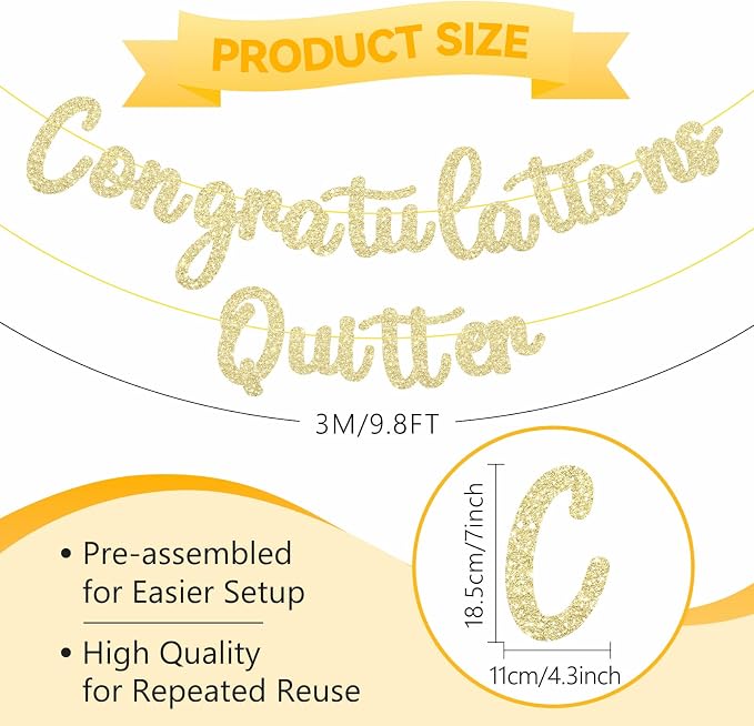 Pre-Strung Congratulations Quitter Banner - Image 2