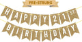Netnology Pre-Strung Gold Glitter 21st Happy Birthday Banner Decorations | 12 by Netnology