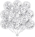 50pcs Silver Foil Confetti Balloons, 12 inch Latex Balloon by KALOR