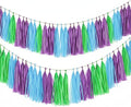 Blue Purple and Green Tassel Garland Banner, 30 Pack Paper Tassels Streamers by SIPRKAICT