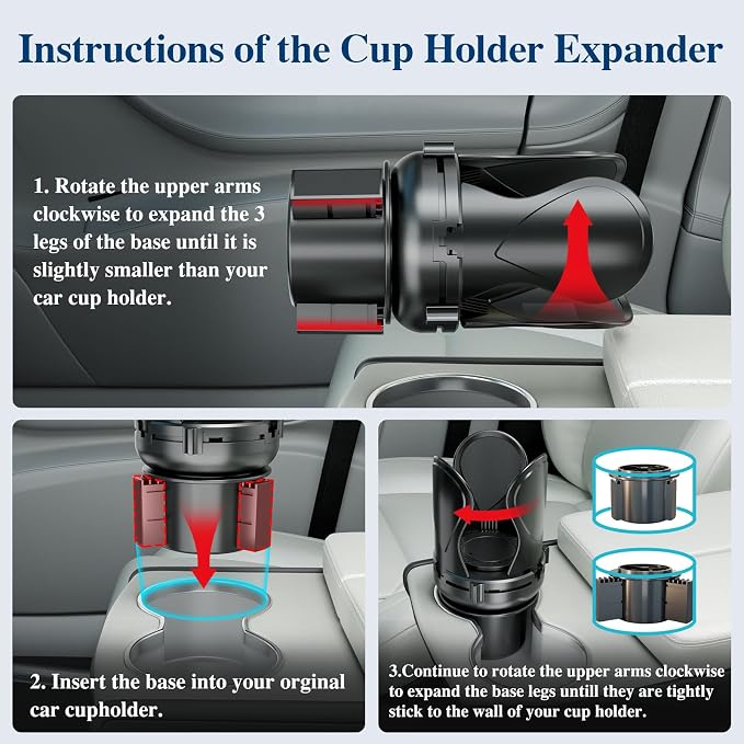 Car Cup Holder Expander, Cup Holder Extender Adapter - Image 6