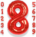 AULE 40 Inch Red 8 Balloon Number Foil 0-9 Birthday Big Numbers | Birthday by AULE