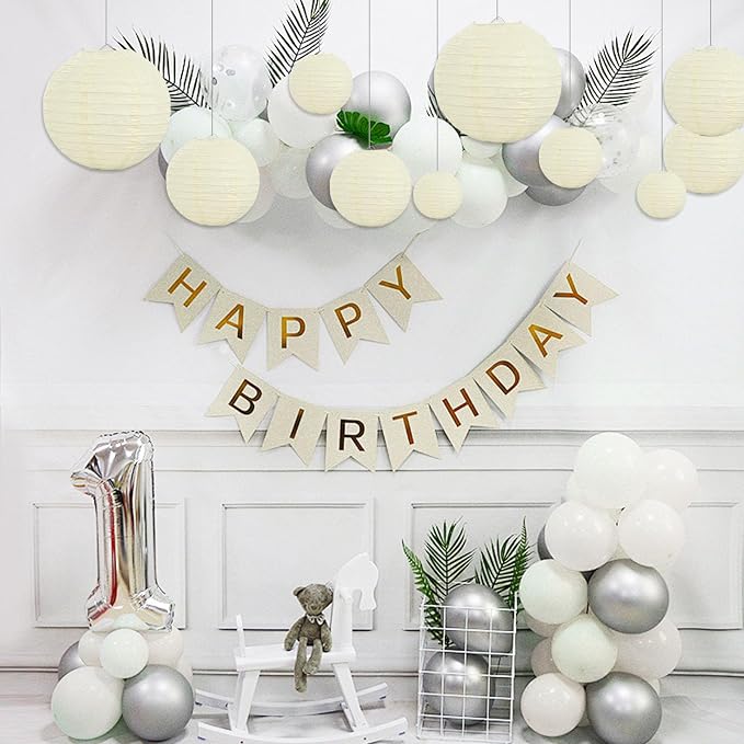 20Pcs Cream Paper Lanterns for Parties, 6” 8” 10” 12” Chinese Asian Hanging - Image 3